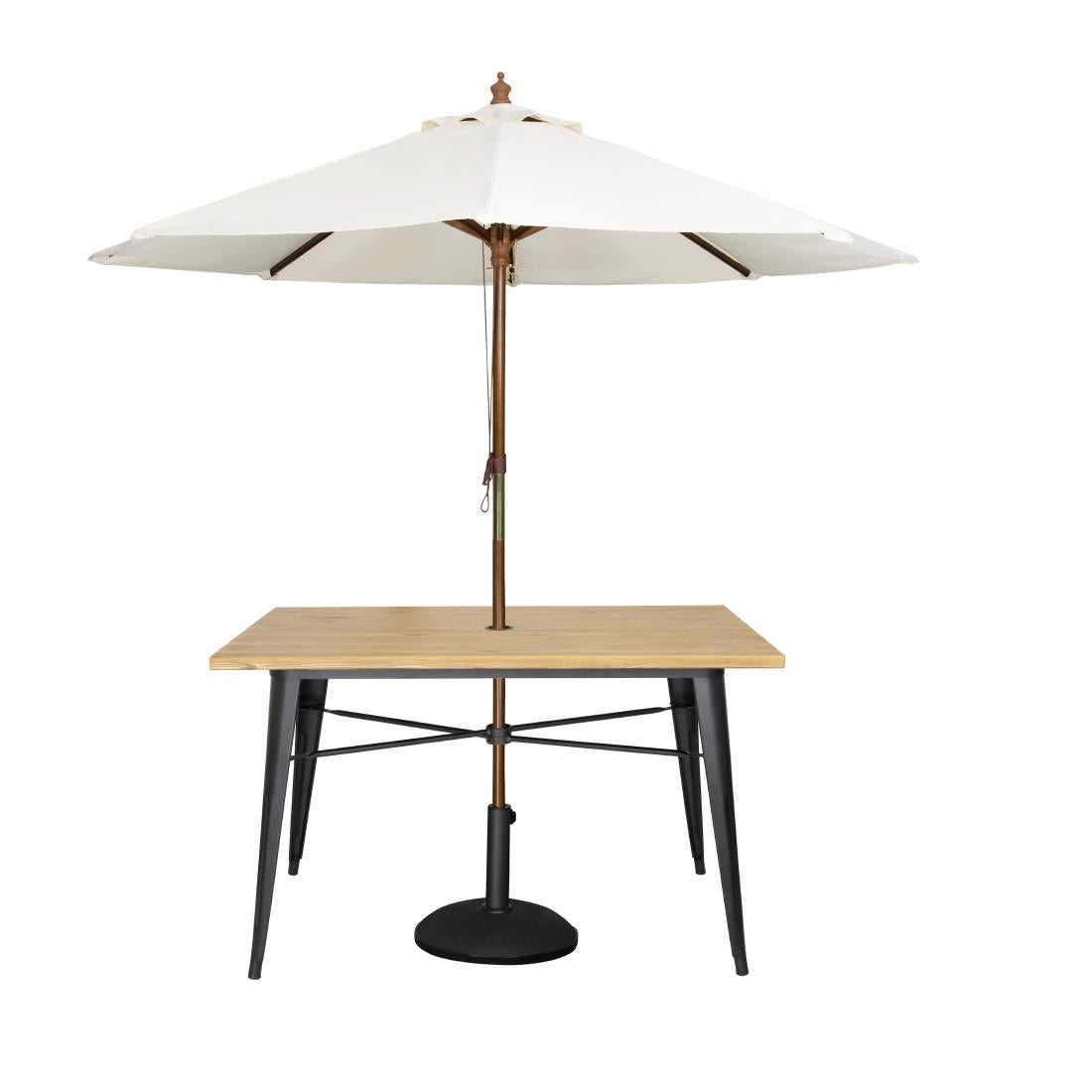 FT954 Bolero aluminium outdoor tafel 120x76x76cm licht houtdessin