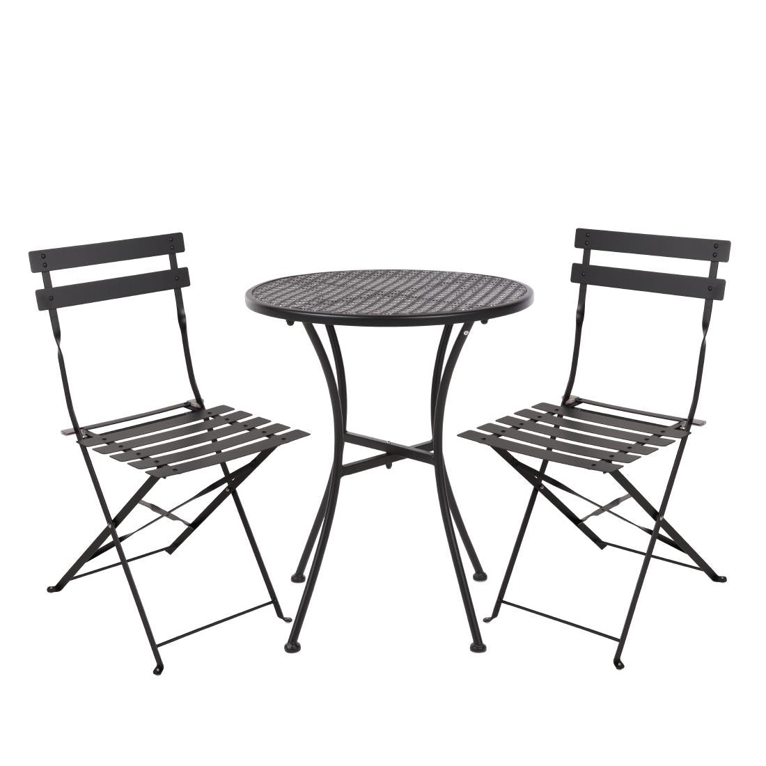 SA658 Bolero stalen tuinset zwart (tafel en twee stoelen)