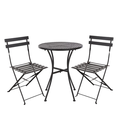 SA658 Bolero stalen tuinset zwart (tafel en twee stoelen)