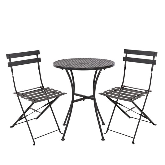 SA658 Bolero stalen tuinset zwart (tafel en twee stoelen)