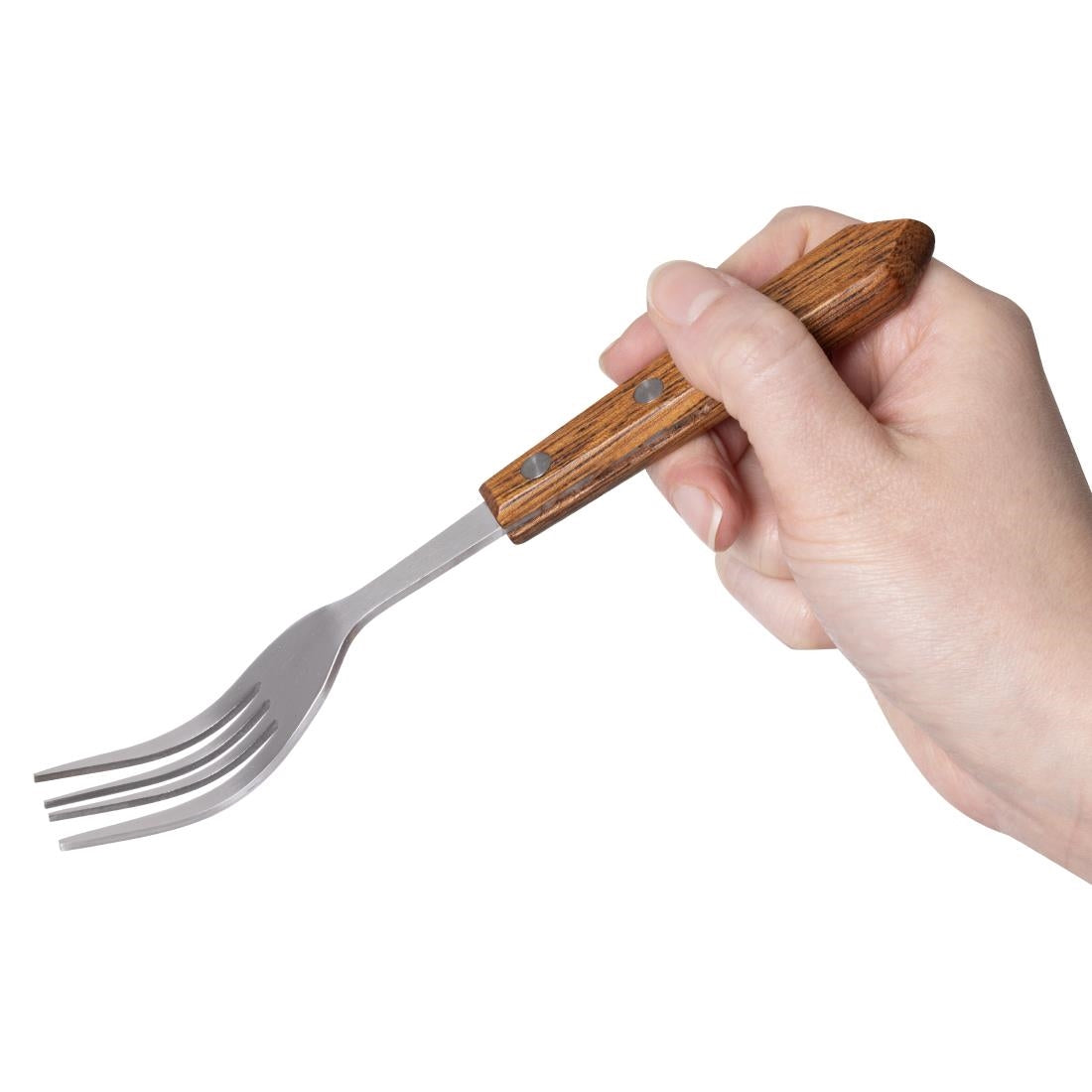 C137 Olympia steakvork met houten heft (12 stuks)