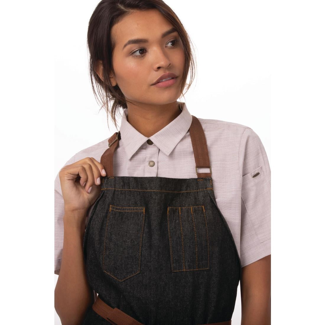 B720 Chef Works Urban Memphis halterschort zwart