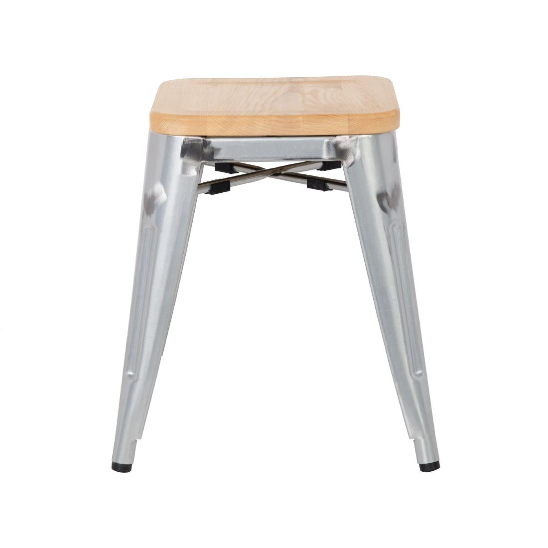 GM634 Bolero Bistro gegalvaniseerd stalen stoel met houten zitting (4 stuks)