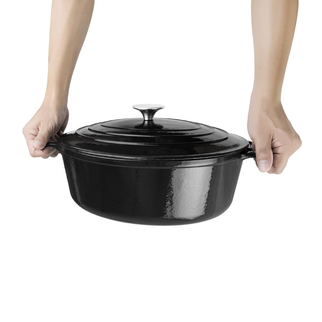 GH306 Vogue ovale inductie braadpan zwart 5Ltr