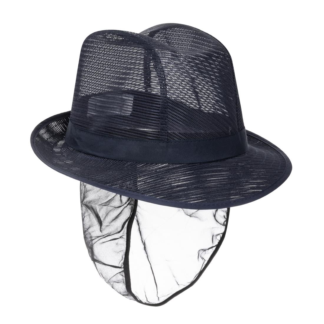 A654-L Trilby hoed met haarnetje blauw L