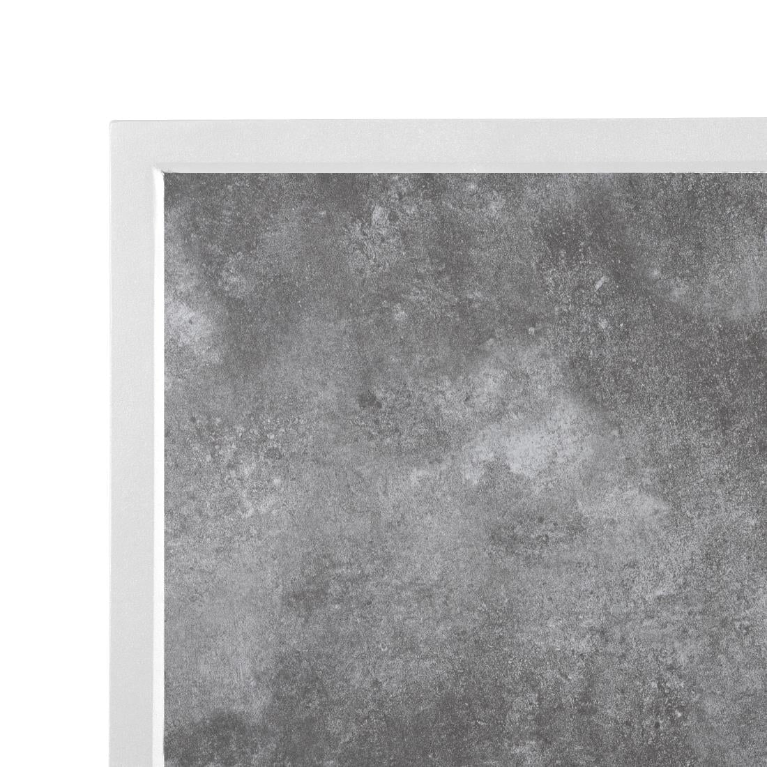 FU517 Bolero Tafelblad Van Gehard Glas Voor Buiten, Donker Steeneffect, Witte Rand - 700mm