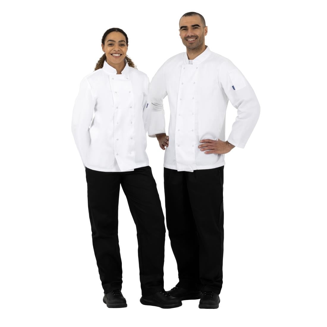 A134-L Whites Vegas koksbuis lange mouw wit L