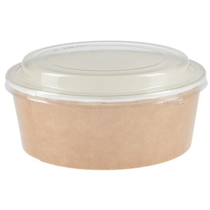 FA374 Colpac recyclebare kraft saladebakken met deksel groot 1300ml (150 stuks)