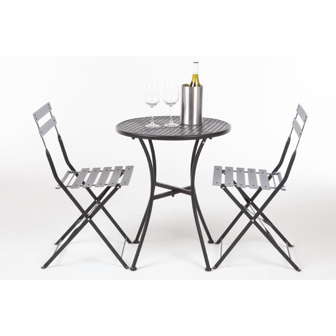 SA658 Bolero stalen tuinset zwart (tafel en twee stoelen)