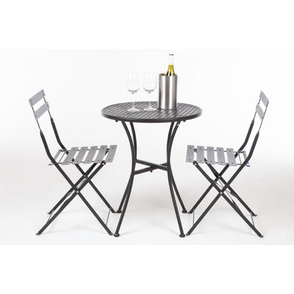 SA658 Bolero stalen tuinset zwart (tafel en twee stoelen)