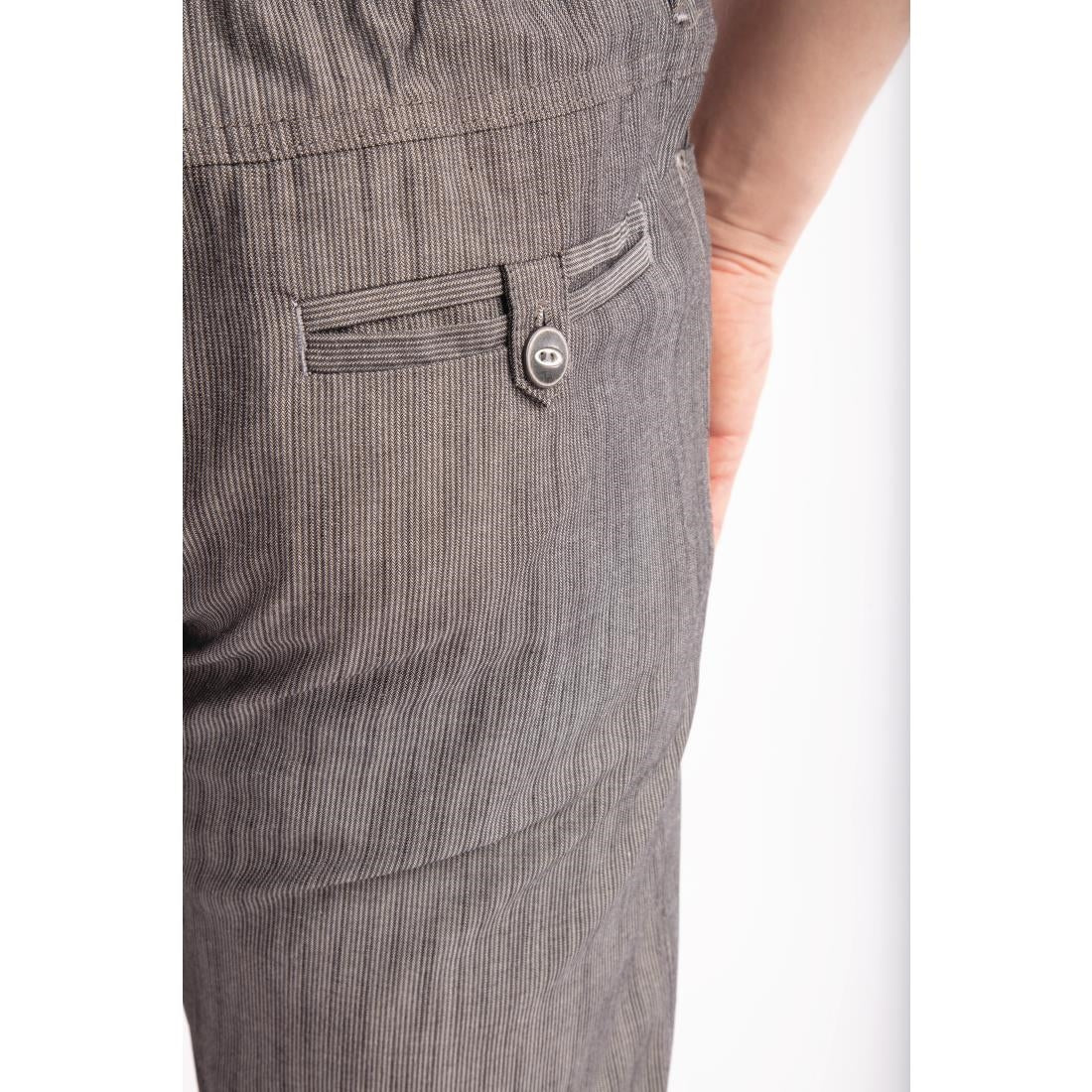 BB300-XL Chef Works Urban Jogger 257 koksbroek zwart-wit fijn gestreept XL