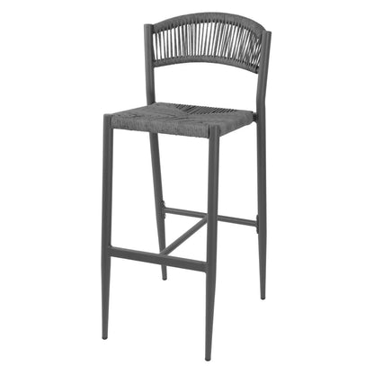 HZ593 Bolero Eden PE gevlochten rattan outdoor barkrukken antraciet (2 stuks)