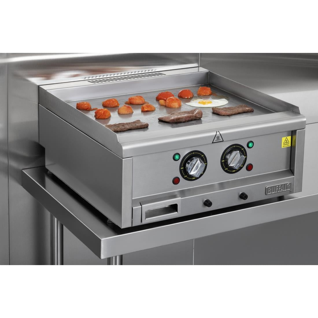 CU475 Buffalo 600-Serie Elektrische Bakplaat Met Twee Zones, 600mm