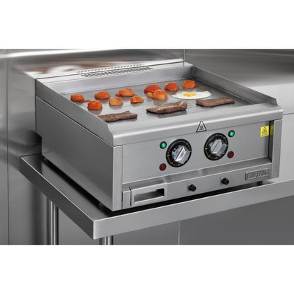 CU475 Buffalo 600-Serie Elektrische Bakplaat Met Twee Zones, 600mm