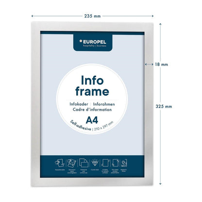 HU455 Europel Info Frame / Zelfklevende Set 2 Stuks A4 Zilver