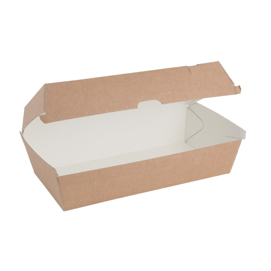 FB667 Fiesta Compostable composteerbare hamburgerdoosjes kraft groot rechthoekig (100 stuks)