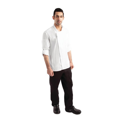 BB264-L Chef Works Urban Hartford unisex koksbuis met rits lange mouw wit L