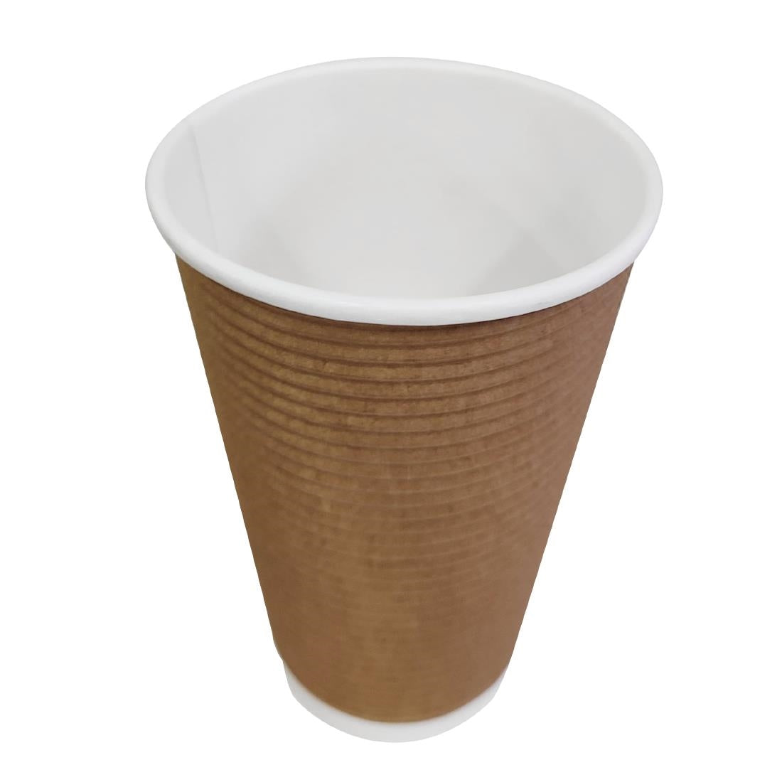 GF025 Fiesta Recyclable koffiebeker ribbelwand kraft 455ml (25 stuks)