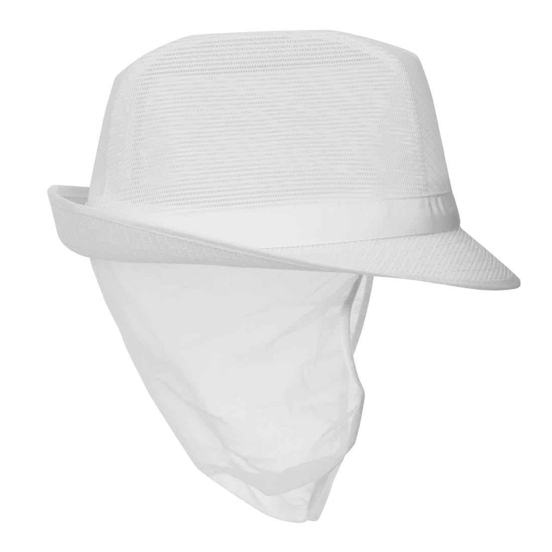 A653-M Trilby hoed met haarnetje wit M