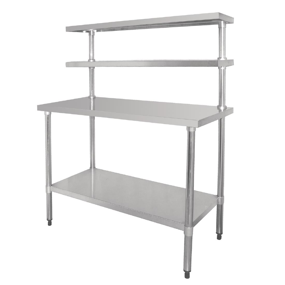 CC360 Vogue RVS werktafel met wandplanken 180cm