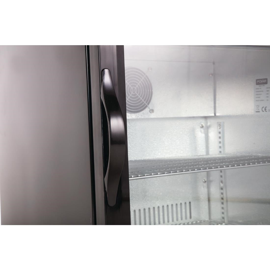 GL011 Polar G-serie laag model gekoelde bardisplay met klapdeur zwart 128L