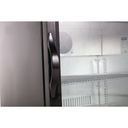 GL011 Polar G-serie laag model gekoelde bardisplay met klapdeur zwart 128L