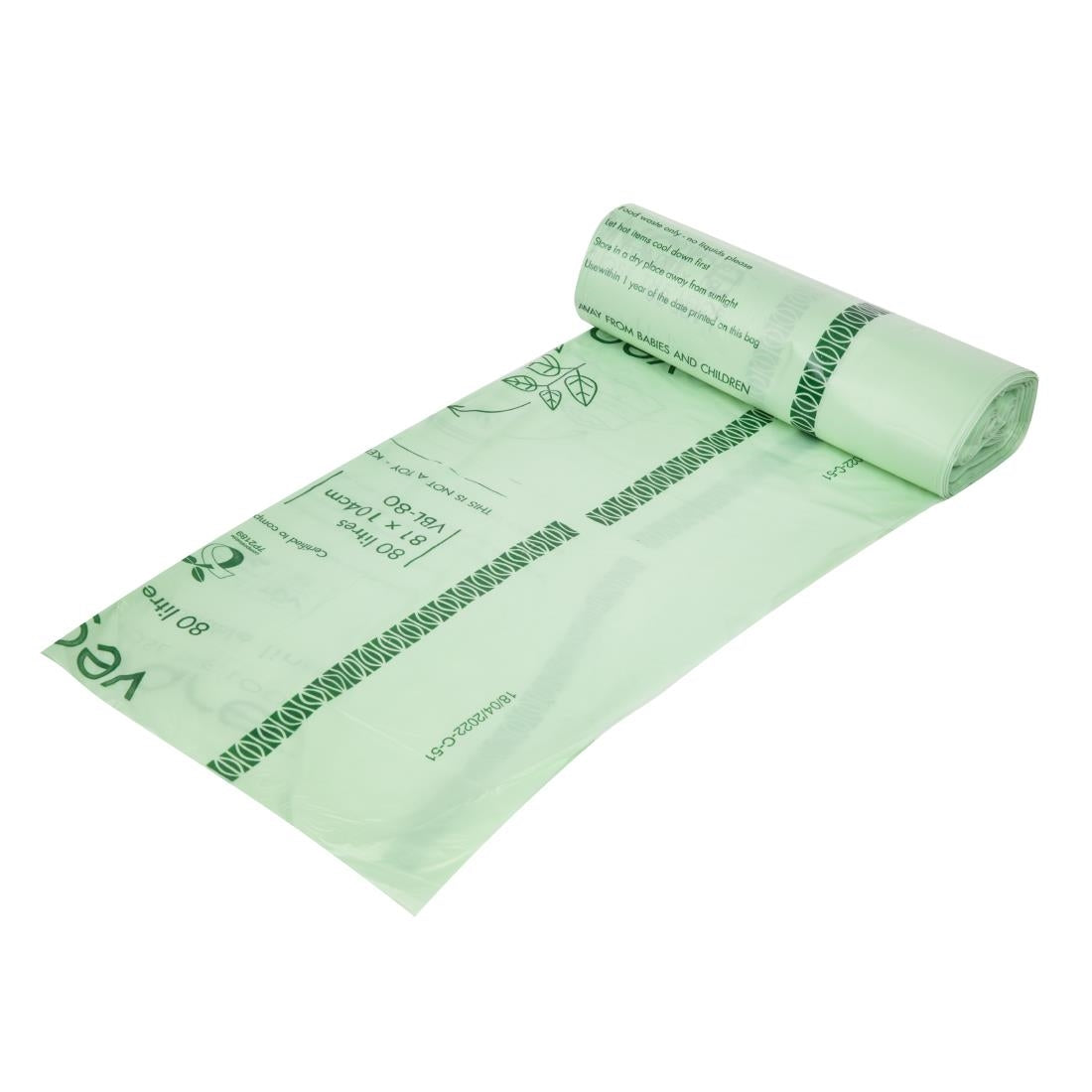 CY581 Vegware Biobag composteerbare afvalzakken 80Ltr (240 stuks)