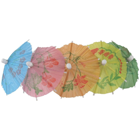 CL443 Papieren parasol cocktailprikkers assorti (144 stuks)