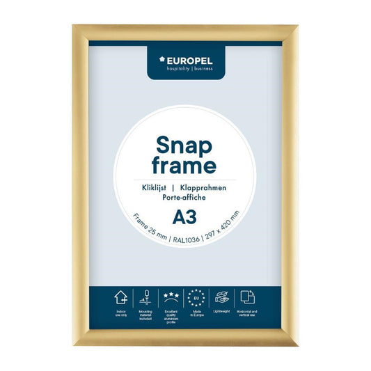 HU447 Europel Klemframe A3 25mm Goud
