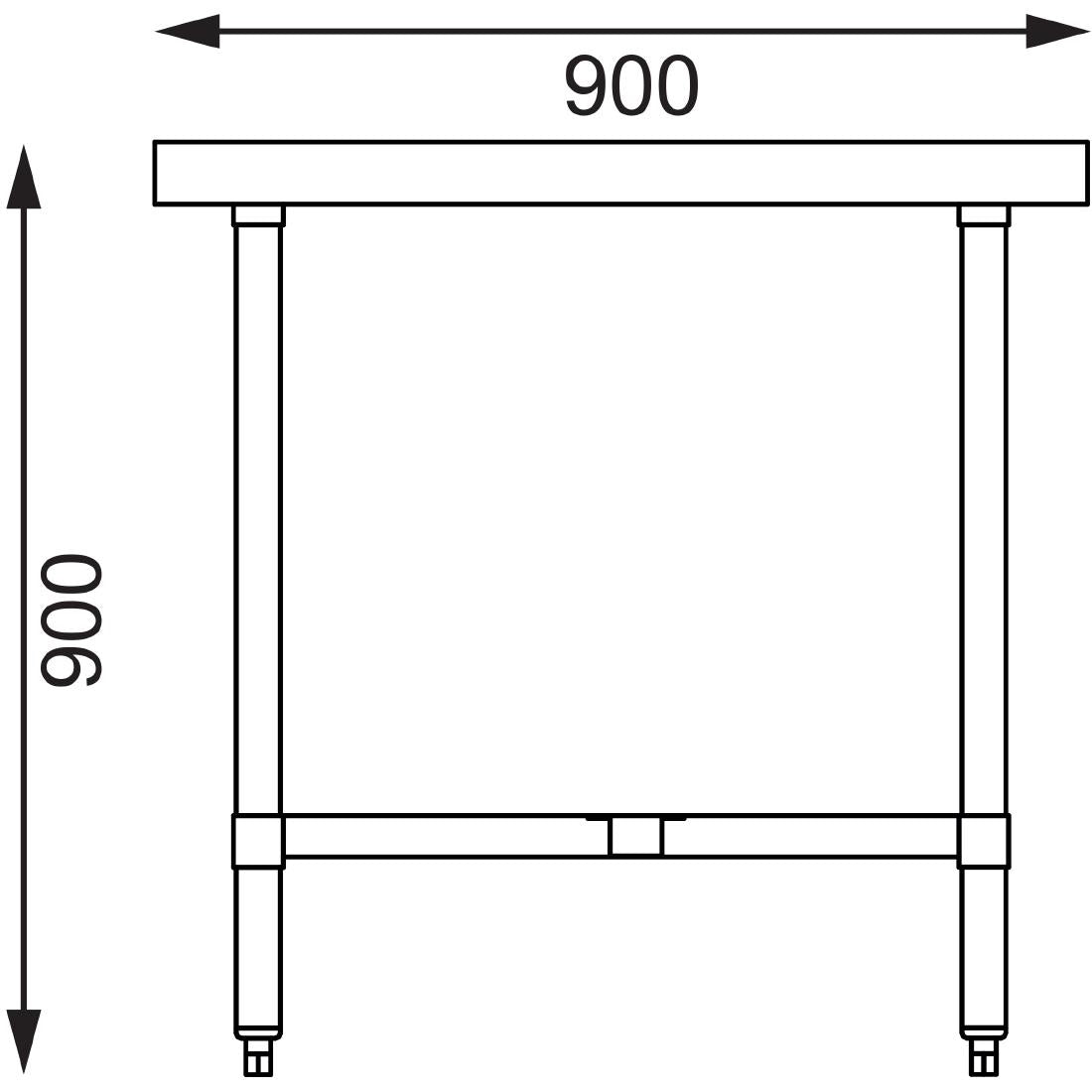 GL279 Vogue roestvrijstalen middentafel 1800mm