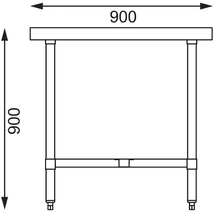 GL279 Vogue roestvrijstalen middentafel 1800mm