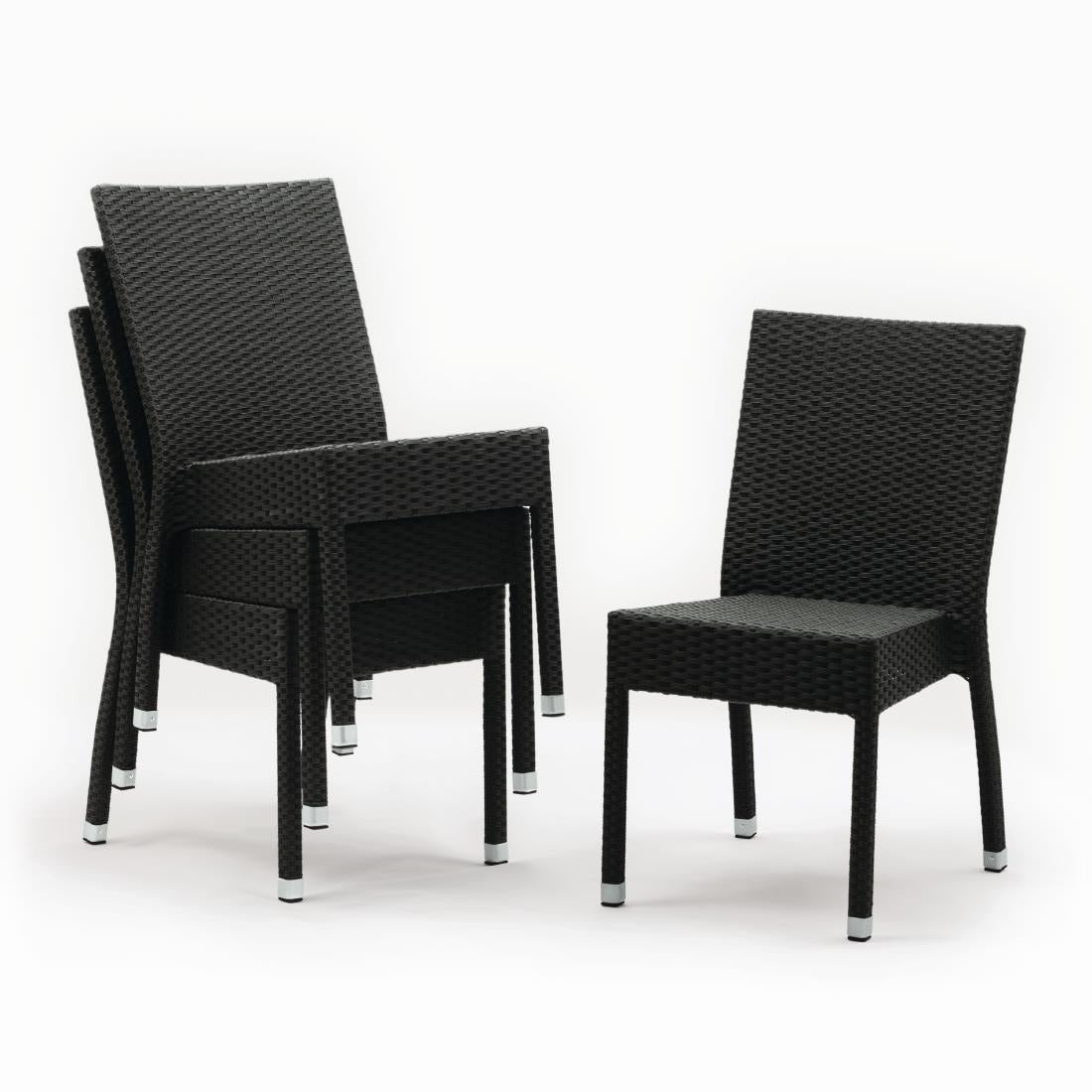 CF159 Bolero polyrotan stoelen antraciet (4 stuks)