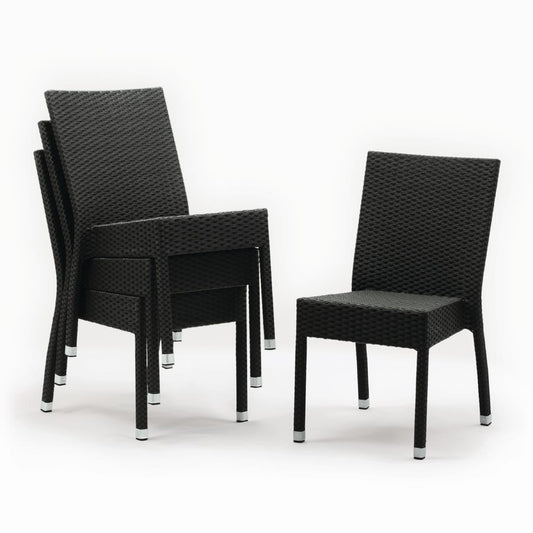 CF159 Bolero polyrotan stoelen antraciet (4 stuks)