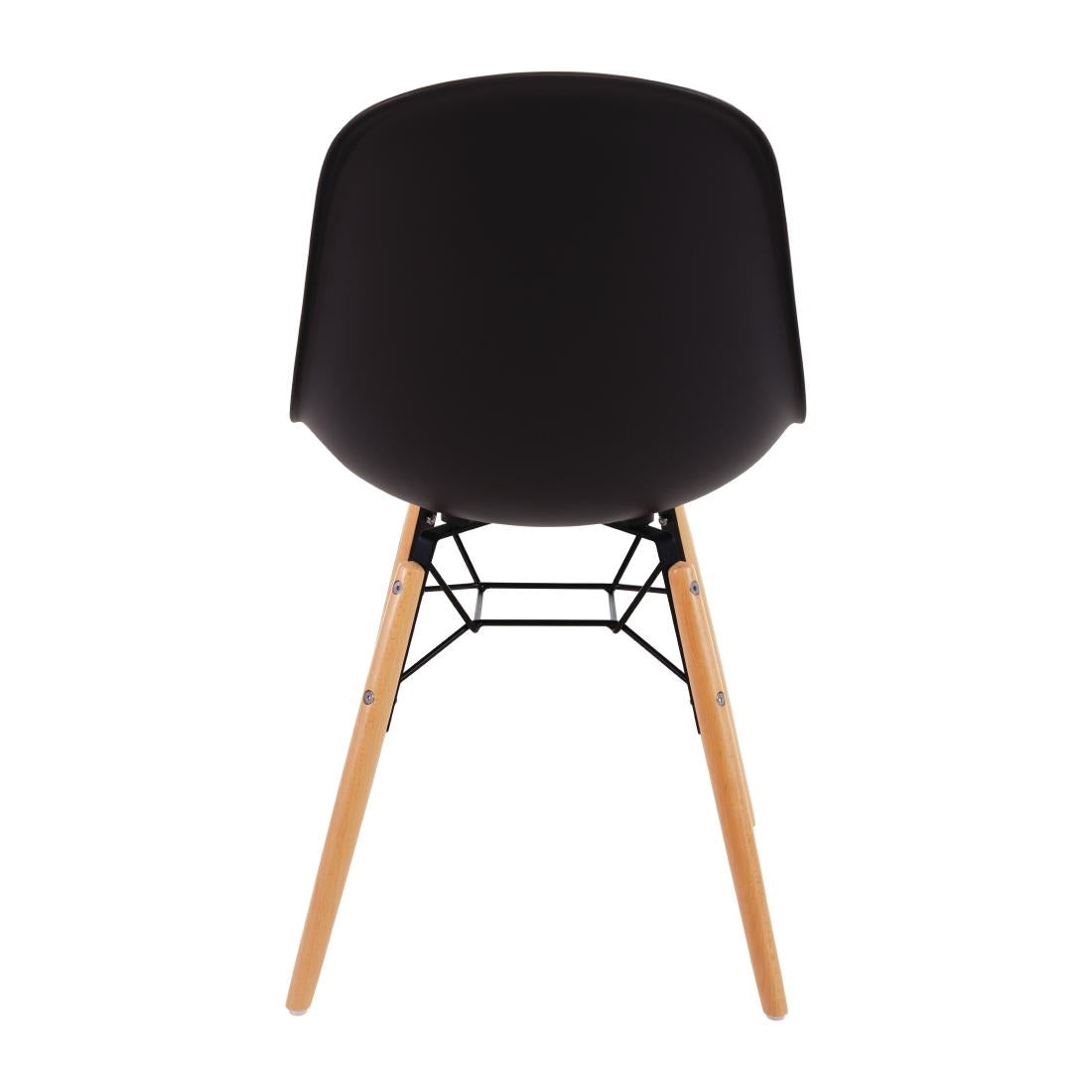 DM841 Bolero Arlo polypropyleen stoelen met houten poten grijs (2 stuks)