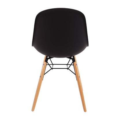 DM841 Bolero Arlo polypropyleen stoelen met houten poten grijs (2 stuks)