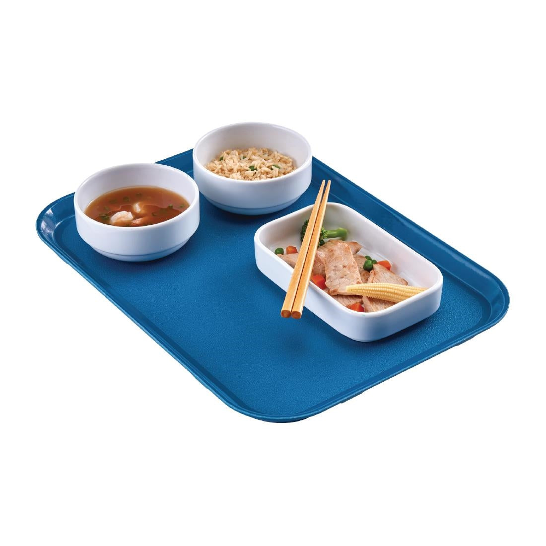 DS517 Cambro epictread glasvezel rechthoekig antislip dienblad blauw 350mm