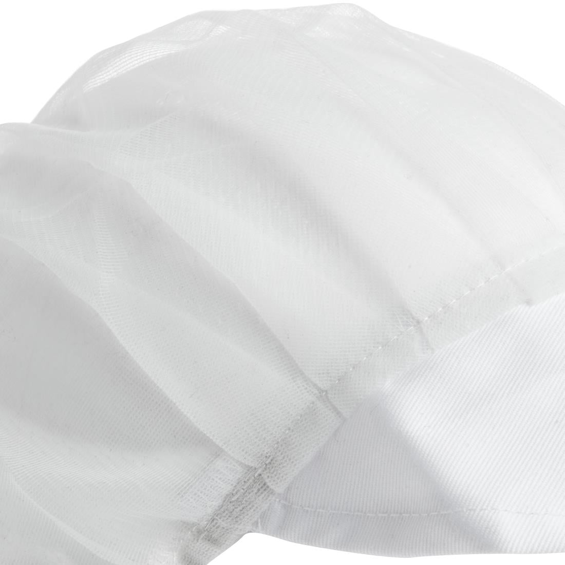 B226 Whites nylon haarnet met klep wit