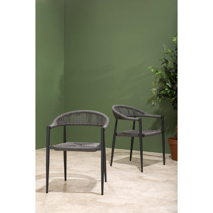 HZ590 Bolero Eden PE gevlochten rattan outdoor armstoelen antraciet (4stuks)
