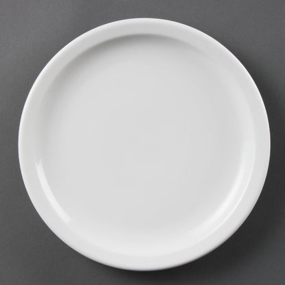 CB489 Olympia Whiteware Borden Met Smalle Rand 23cm (12 Stuks)