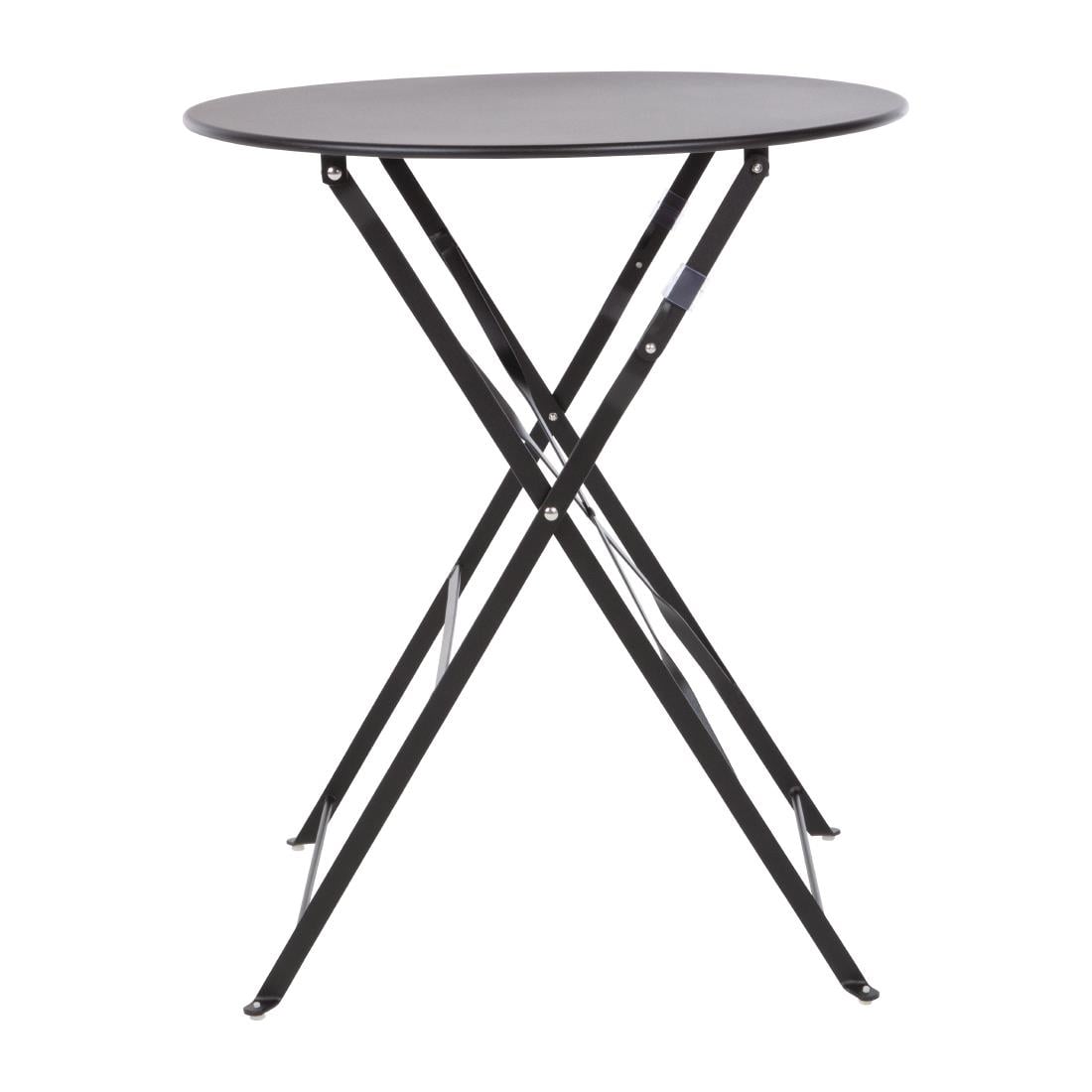 GH558 Bolero ronde stalen opklapbare tafel zwart 59,5cm