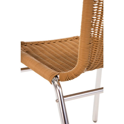 U422 Bolero aluminium en polyrotan stoel naturel (4 stuks)