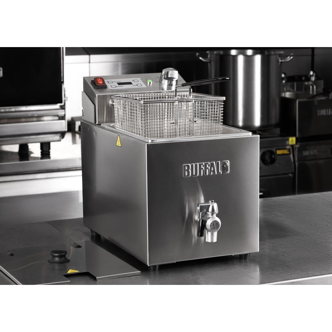 CU620 Buffalo Enkele Elektrische Friteuse Met Timer 8Ltr