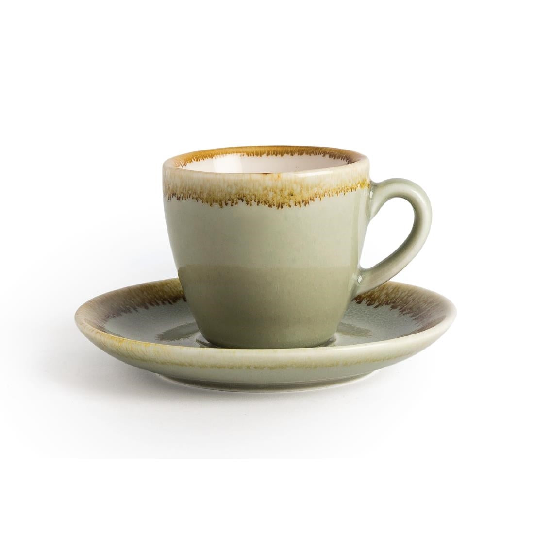 GP477 Olympia Kiln Espressoschotels Mosgroen 11,5cm (6 Stuks)