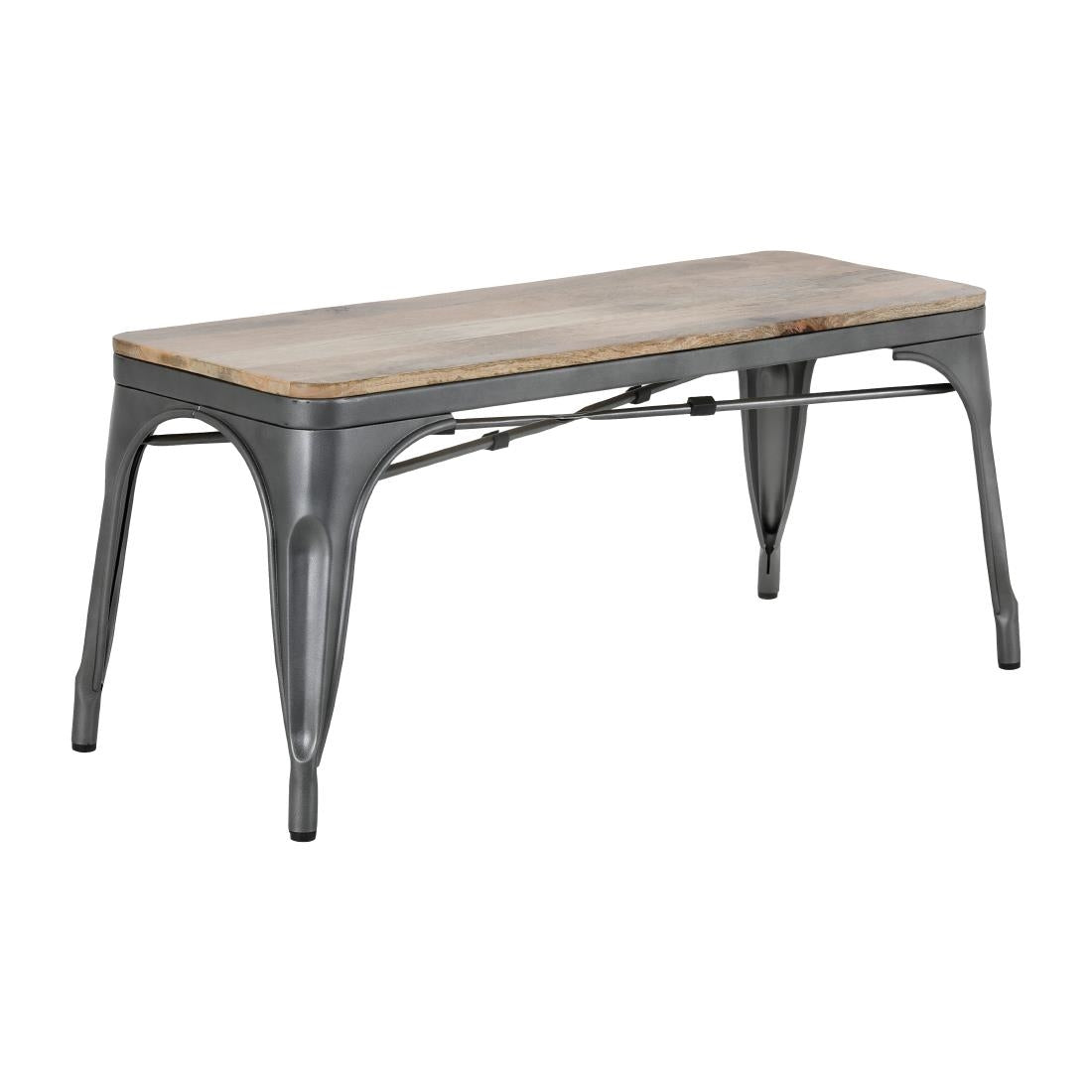 HZ815 Bolero Bistro Bank Met Mangohout En Donkergrijze Poten 1000mm (2 stuks)