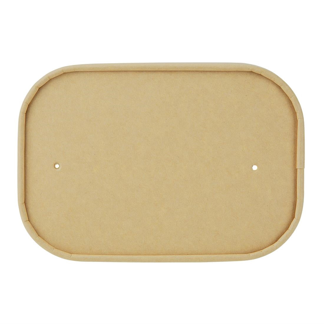HW624 Fiesta Recyclebare Papieren Deksel Voor Rechthoekige Containers (300 stuks)