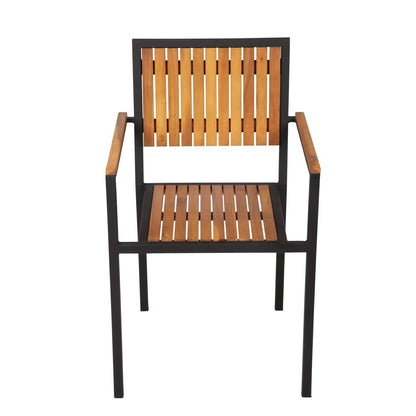 DS151 Bolero stalen en acaciahouten stoelen met armleuningen (4 stuks)