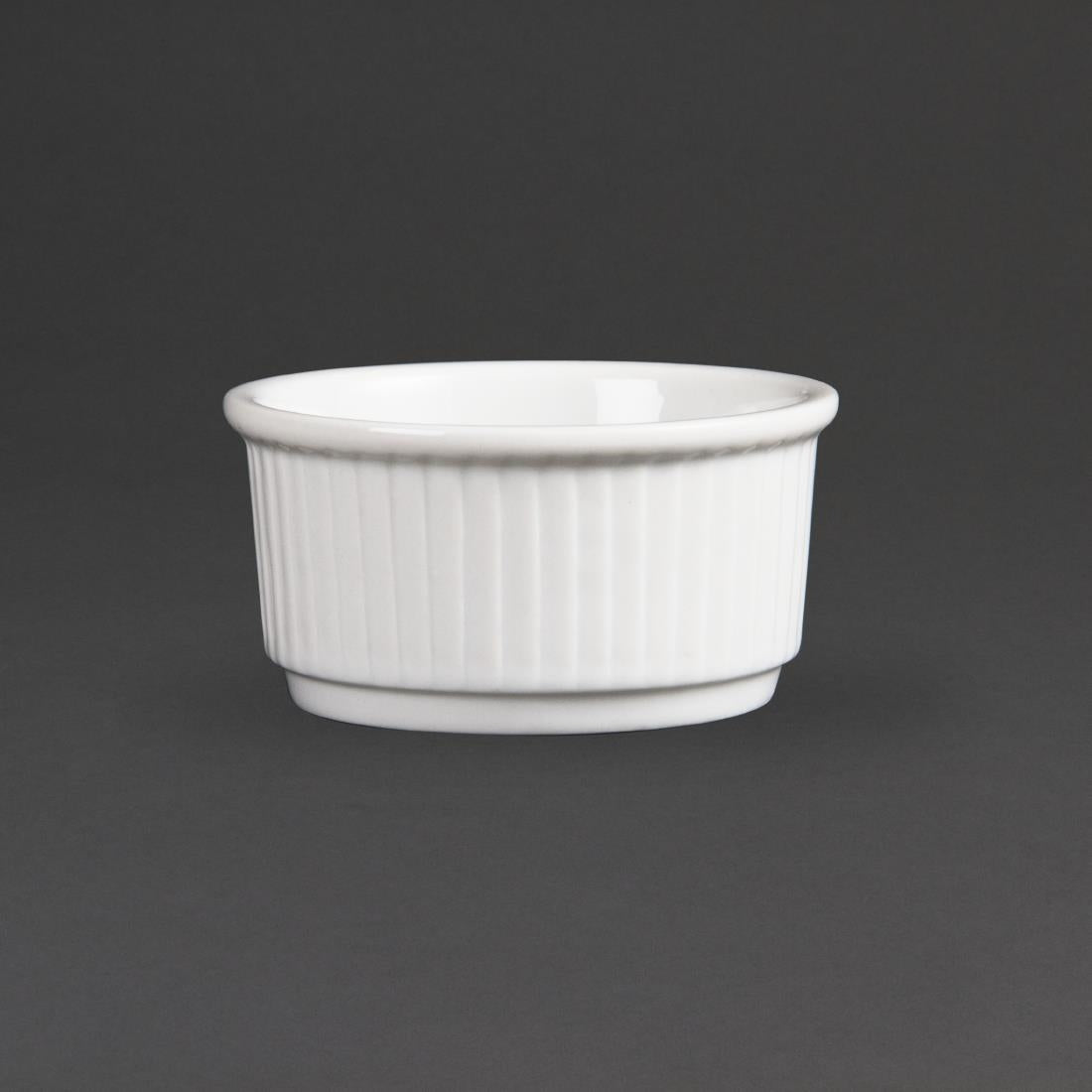 W421 Olympia Whiteware Stapelbare Ramekins 8,5cm (12 Stuks)