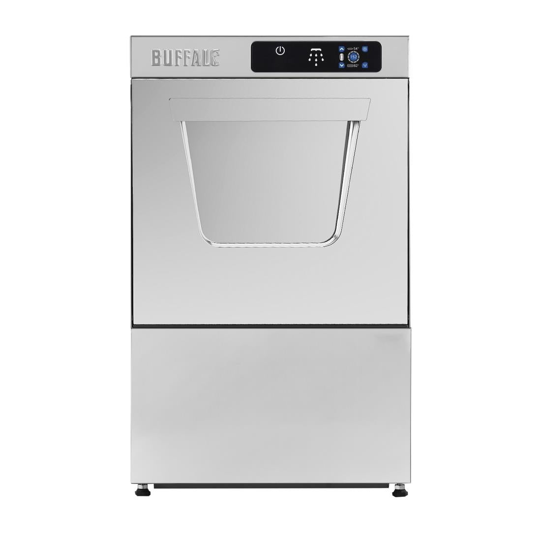HC517 Buffalo Digitale Onderbouw Glazenspoelmachine met Afvoerpomp 400 mm Mand 3,3 kW
