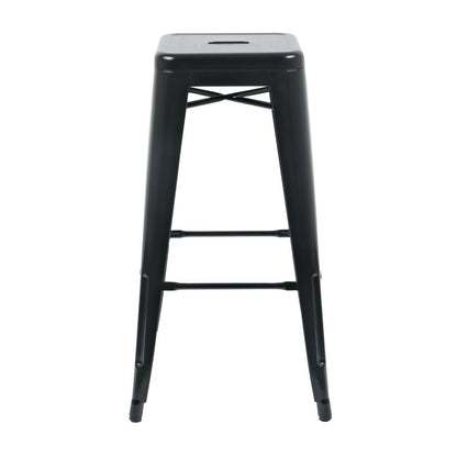 DL881 Bolero Bistro gegalvaniseerd stalen barkruk zwart (4 stuks)