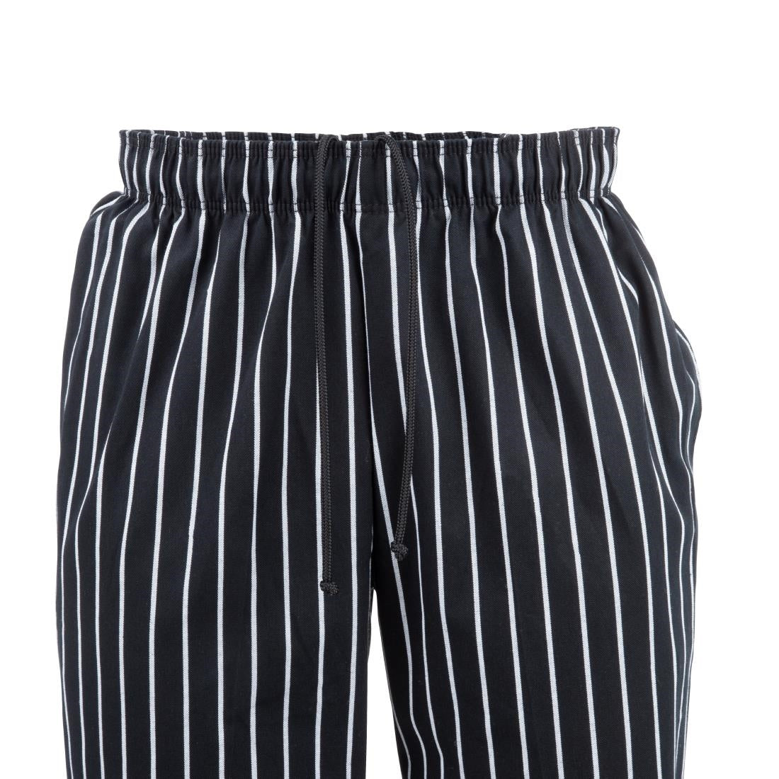 A940-S Chef Works Designer baggy koksbroek zwart-wit gestreept S
